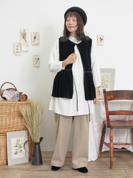 透けベロア前後2WAYベスト（ベージュ）｜Samansa Mos2（サマンサ モスモス）通販