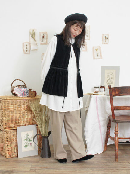 透けベロア前後2WAYベスト（ベージュ）｜Samansa Mos2（サマンサ モスモス）通販