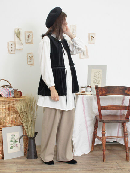 透けベロア前後2WAYベスト（ベージュ）｜Samansa Mos2（サマンサ モスモス）通販