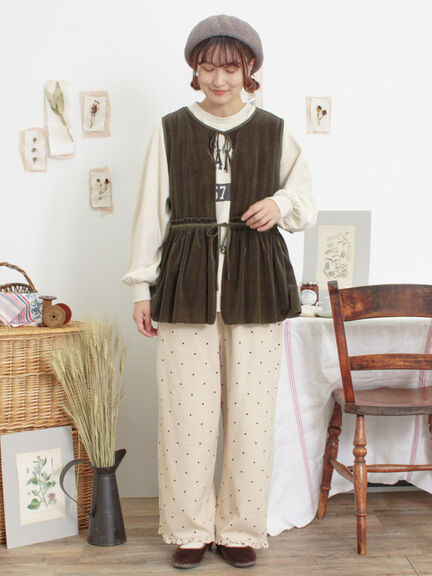 透けベロア前後2WAYベスト（ベージュ）｜Samansa Mos2（サマンサ モスモス）通販