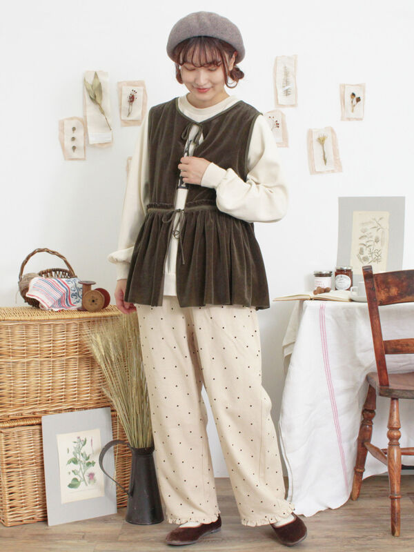 あお5点 SM2透けベロア前後2WAYベスト新品ベージュ 完売 セール】 透けベロア前後2WAYベスト（ベージュ/アウター/ベスト