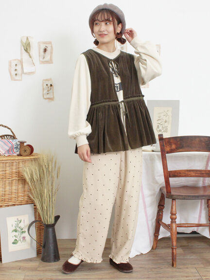 透けベロア前後2WAYベスト（ベージュ）｜Samansa Mos2（サマンサ モスモス）通販