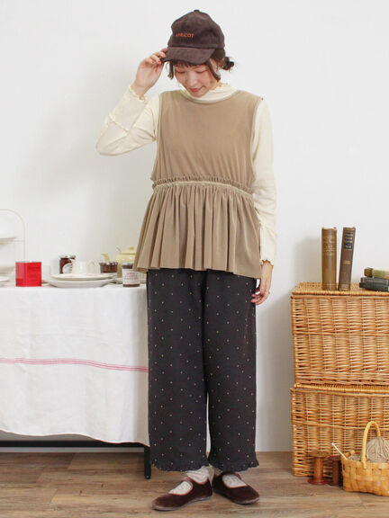 透けベロア前後2WAYベスト（ベージュ）｜Samansa Mos2（サマンサ モスモス）通販