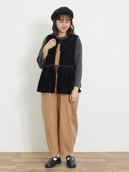 透けベロア前後2WAYベスト（ベージュ）｜Samansa Mos2（サマンサ モスモス）通販