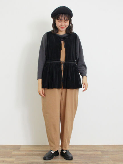 透けベロア前後2WAYベスト（ベージュ）｜Samansa Mos2（サマンサ モスモス）通販