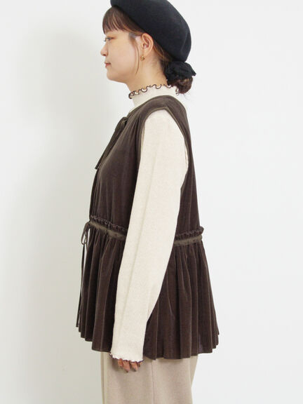 透けベロア前後2WAYベスト（ベージュ）｜Samansa Mos2（サマンサ モスモス）通販