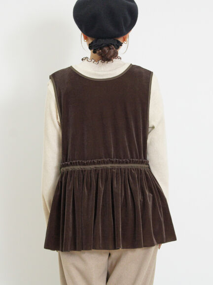 透けベロア前後2WAYベスト（ベージュ）｜Samansa Mos2（サマンサ モスモス）通販