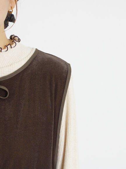 透けベロア前後2WAYベスト（ベージュ）｜Samansa Mos2（サマンサ モスモス）通販