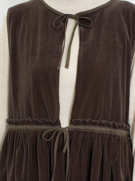 透けベロア前後2WAYベスト（ベージュ）｜Samansa Mos2（サマンサ モスモス）通販