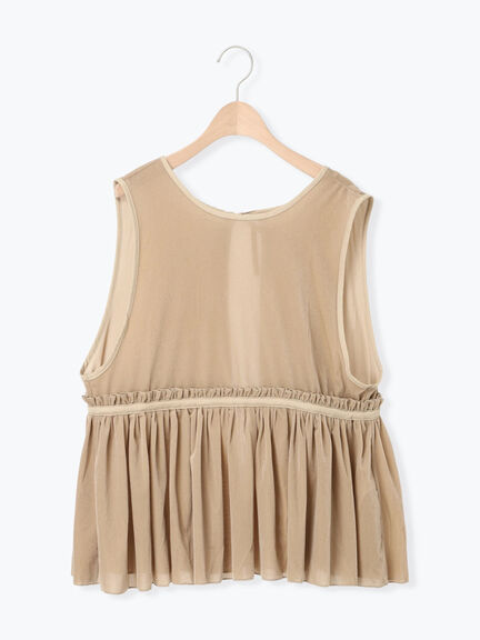 透けベロア前後2WAYベスト（ベージュ）｜Samansa Mos2（サマンサ モスモス）通販