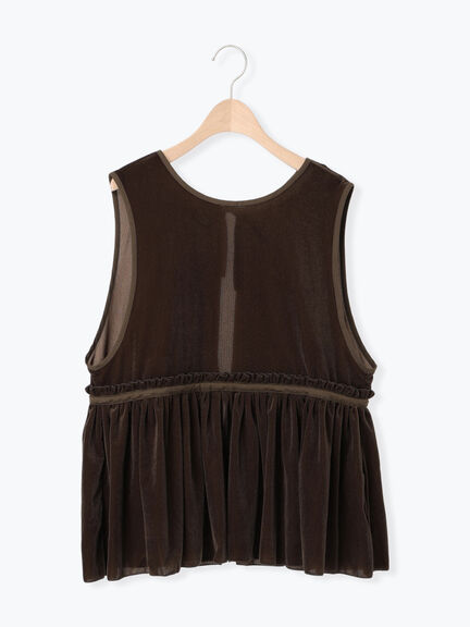 透けベロア前後2WAYベスト（ベージュ）｜Samansa Mos2（サマンサ モスモス）通販