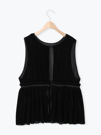 透けベロア前後2WAYベスト（ベージュ）｜Samansa Mos2（サマンサ モスモス）通販