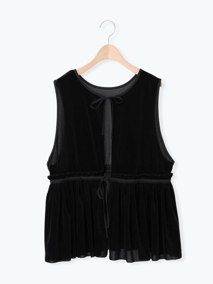 透けベロア前後2WAYベスト（ベージュ）｜Samansa Mos2（サマンサ モスモス）通販