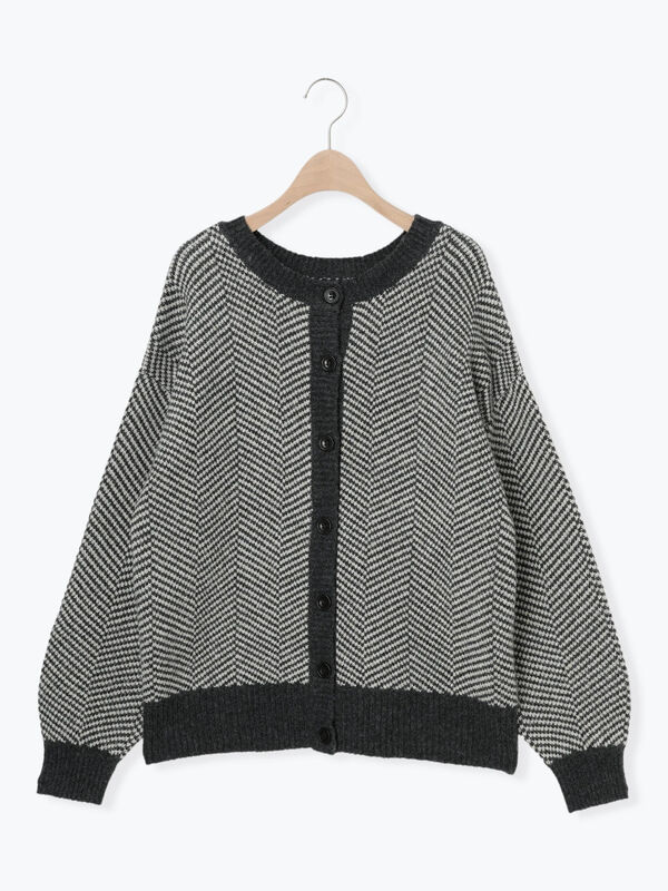 セール】 [SOFT FEEL KNIT]前後着ヘリンボーン柄カーディガン（ブラック/ベージュ/グリーン/ブルー/トップス/カーディガン）|  SM2（サマンサ モスモス）公式通販