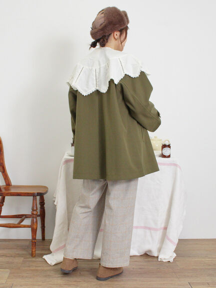 ウーリーライクミドル丈クルーネックコート（ブルー）｜Samansa Mos2（サマンサ モスモス）通販