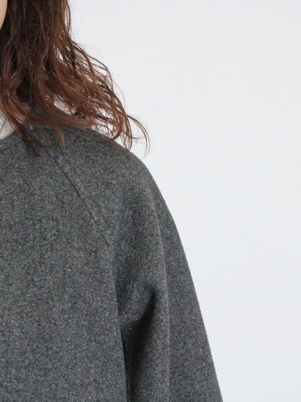 ウーリーライクミドル丈クルーネックコート（ブルー）｜Samansa Mos2（サマンサ モスモス）通販