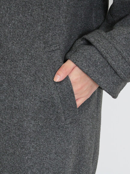 ウーリーライクミドル丈クルーネックコート（ブルー）｜Samansa Mos2（サマンサ モスモス）通販