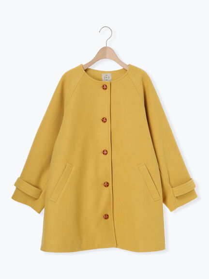 ウーリーライクミドル丈クルーネックコート（ブルー）｜Samansa Mos2（サマンサ モスモス）通販