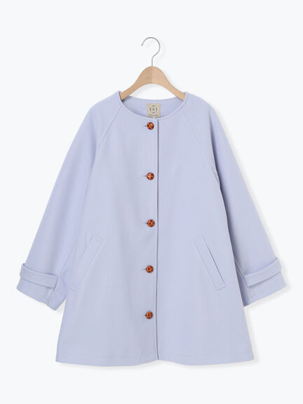 ウーリーライクミドル丈クルーネックコート（ブルー）｜Samansa Mos2（サマンサ モスモス）通販