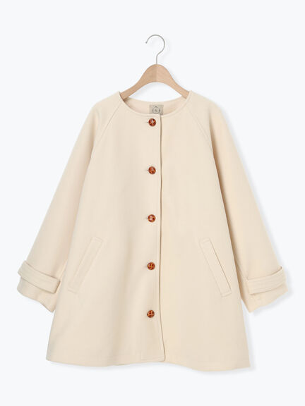 ウーリーライクミドル丈クルーネックコート（ブルー）｜Samansa Mos2（サマンサ モスモス）通販