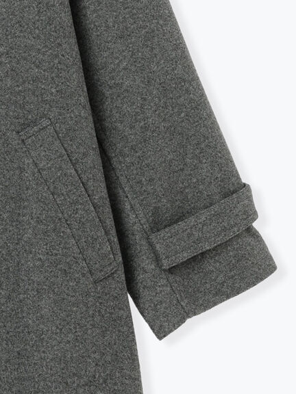 ウーリーライクミドル丈クルーネックコート（ブルー）｜Samansa Mos2（サマンサ モスモス）通販