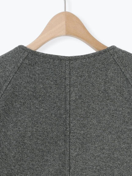 ウーリーライクミドル丈クルーネックコート（ブルー）｜Samansa Mos2（サマンサ モスモス）通販