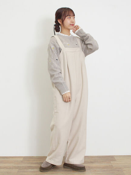 ウール混タックサロペット（ブラック）｜Samansa Mos2（サマンサ モスモス）通販