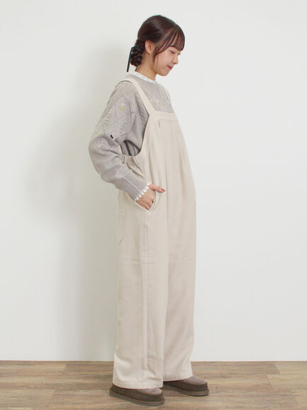 ウール混タックサロペット（ブラック）｜Samansa Mos2（サマンサ モスモス）通販