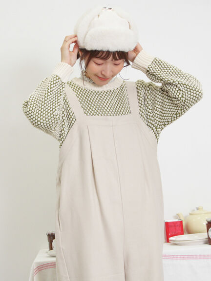 ウール混タックサロペット（ブラック）｜Samansa Mos2（サマンサ モスモス）通販