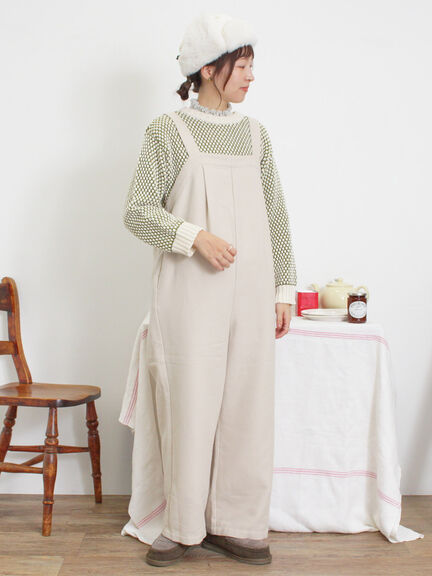 ウール混タックサロペット（ブラック）｜Samansa Mos2（サマンサ モスモス）通販