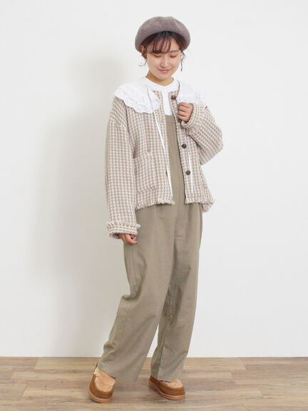 ウール混タックサロペット（ブラック）｜Samansa Mos2（サマンサ モスモス）通販