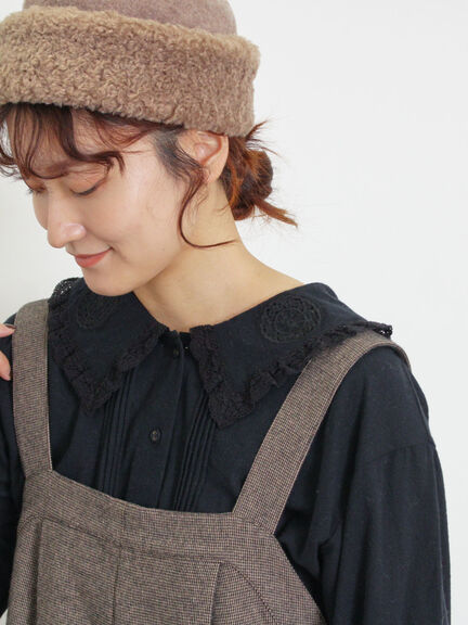 ウール混タックサロペット（ブラック）｜Samansa Mos2（サマンサ モスモス）通販