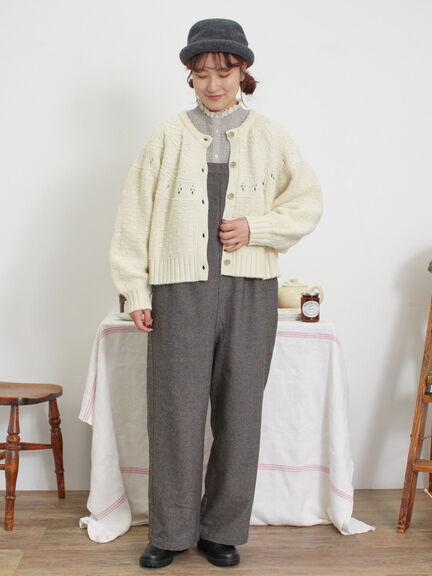 ウール混タックサロペット（ブラック）｜Samansa Mos2（サマンサ モスモス）通販