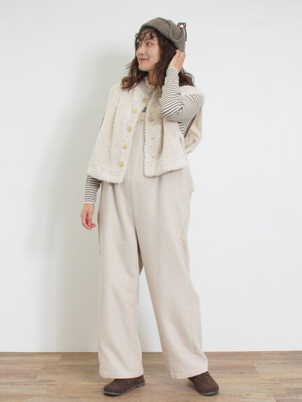 ウール混タックサロペット（ブラック）｜Samansa Mos2（サマンサ モスモス）通販