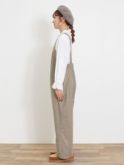 ウール混タックサロペット（ブラック）｜Samansa Mos2（サマンサ モスモス）通販