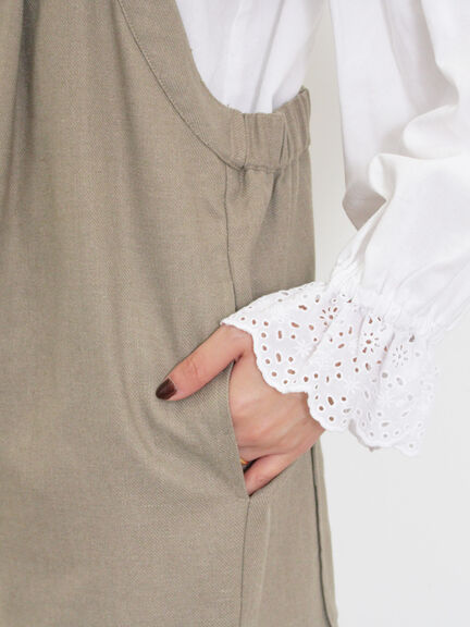 ウール混タックサロペット（ブラック）｜Samansa Mos2（サマンサ モスモス）通販