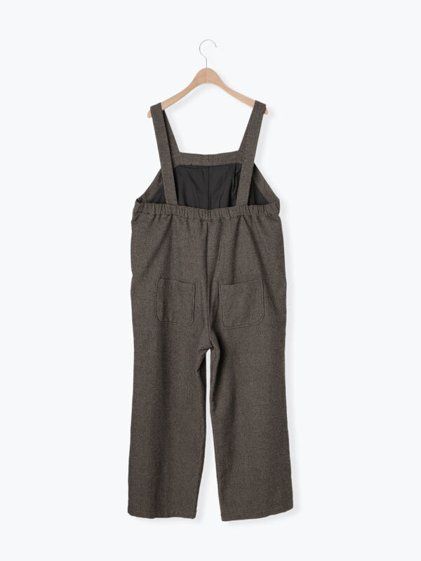 セール】 ウール混タックサロペット（ブラック/ワンピース/サロペット