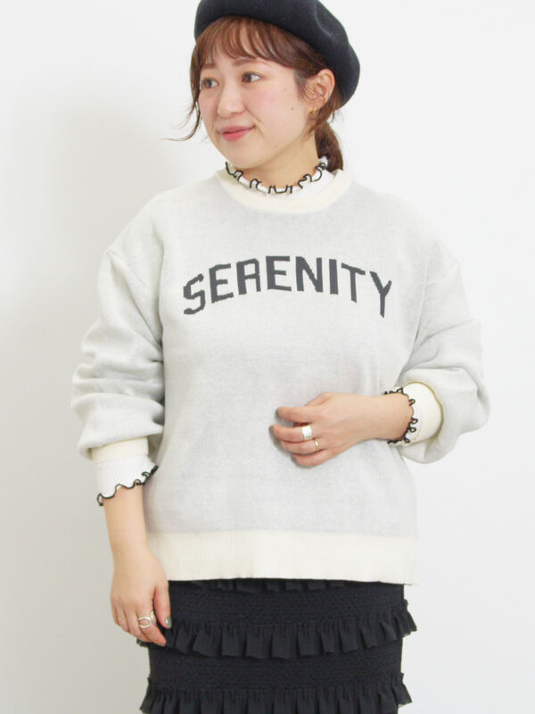 ロゴジャカードニット（キナリ）｜Samansa Mos2（サマンサ モスモス）通販