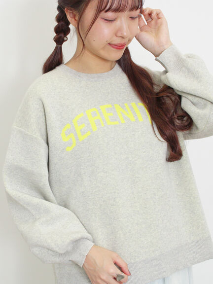 ロゴジャカードニット（チャコールグレー/キナリ）｜Samansa Mos2（サマンサ モスモス）通販