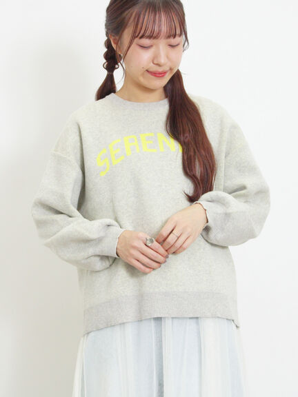 ロゴジャカードニット（チャコールグレー/キナリ）｜Samansa Mos2（サマンサ モスモス）通販