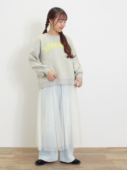 ロゴジャカードニット（チャコールグレー/キナリ）｜Samansa Mos2（サマンサ モスモス）通販