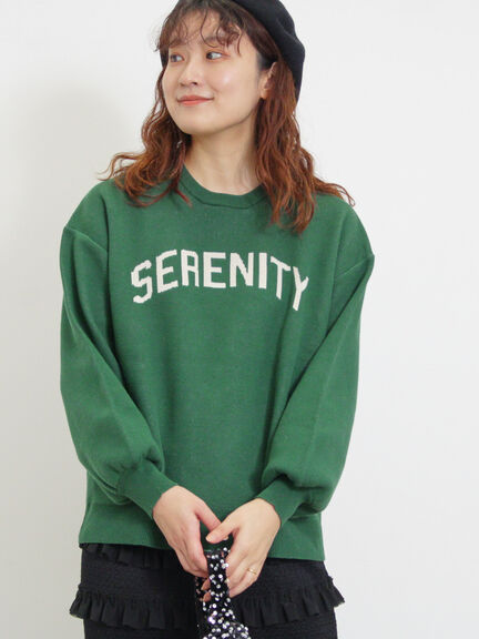 ロゴジャカードニット（チャコールグレー/キナリ）｜Samansa Mos2（サマンサ モスモス）通販