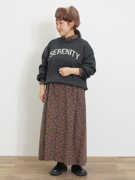 ロゴジャカードニット（チャコールグレー/キナリ）｜Samansa Mos2（サマンサ モスモス）通販