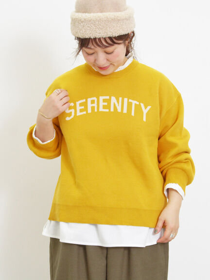 ロゴジャカードニット（チャコールグレー/キナリ）｜Samansa Mos2（サマンサ モスモス）通販