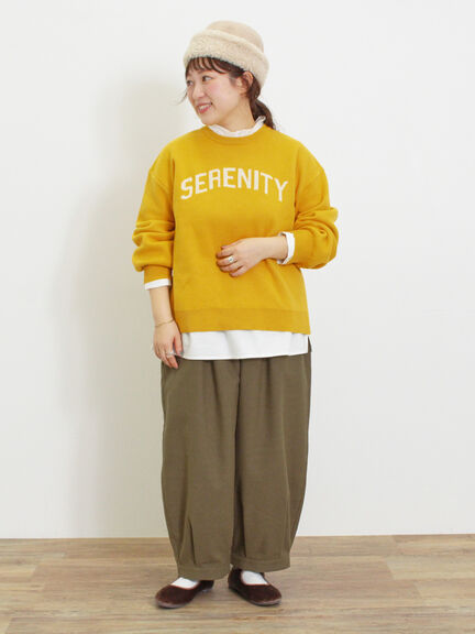 ロゴジャカードニット（チャコールグレー/キナリ）｜Samansa Mos2（サマンサ モスモス）通販