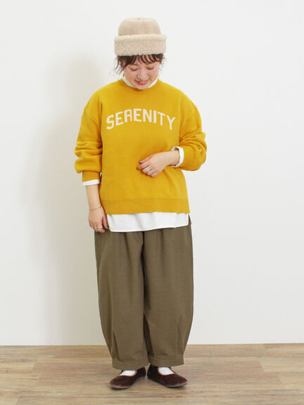 ロゴジャカードニット（チャコールグレー/キナリ）｜Samansa Mos2（サマンサ モスモス）通販