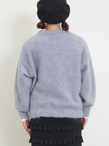 ベロアリボン付ニット（チャコールグレー/サックスブルー/キナリ）｜Samansa Mos2（サマンサ モスモス）通販