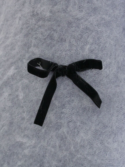 ベロアリボン付ニット（チャコールグレー/サックスブルー/キナリ）｜Samansa Mos2（サマンサ モスモス）通販