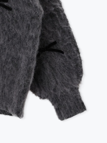 ベロアリボン付ニット（チャコールグレー/サックスブルー/キナリ）｜Samansa Mos2（サマンサ モスモス）通販