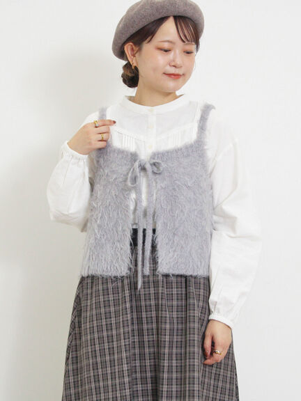 前後2WAY起毛ニットビスチェ（チャコールグレー/ベージュ）｜Samansa Mos2（サマンサ モスモス）通販